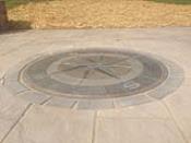 Paver Patio with Concrete Compass Rose Inlay